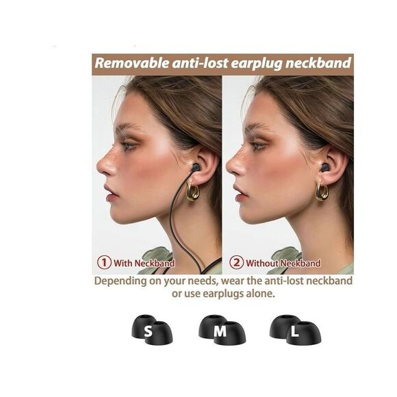 HALLEAST Earplugs for Noise Reduction with Removable Ear Plug Lanyard, Safety Co - Picture 5 of 9